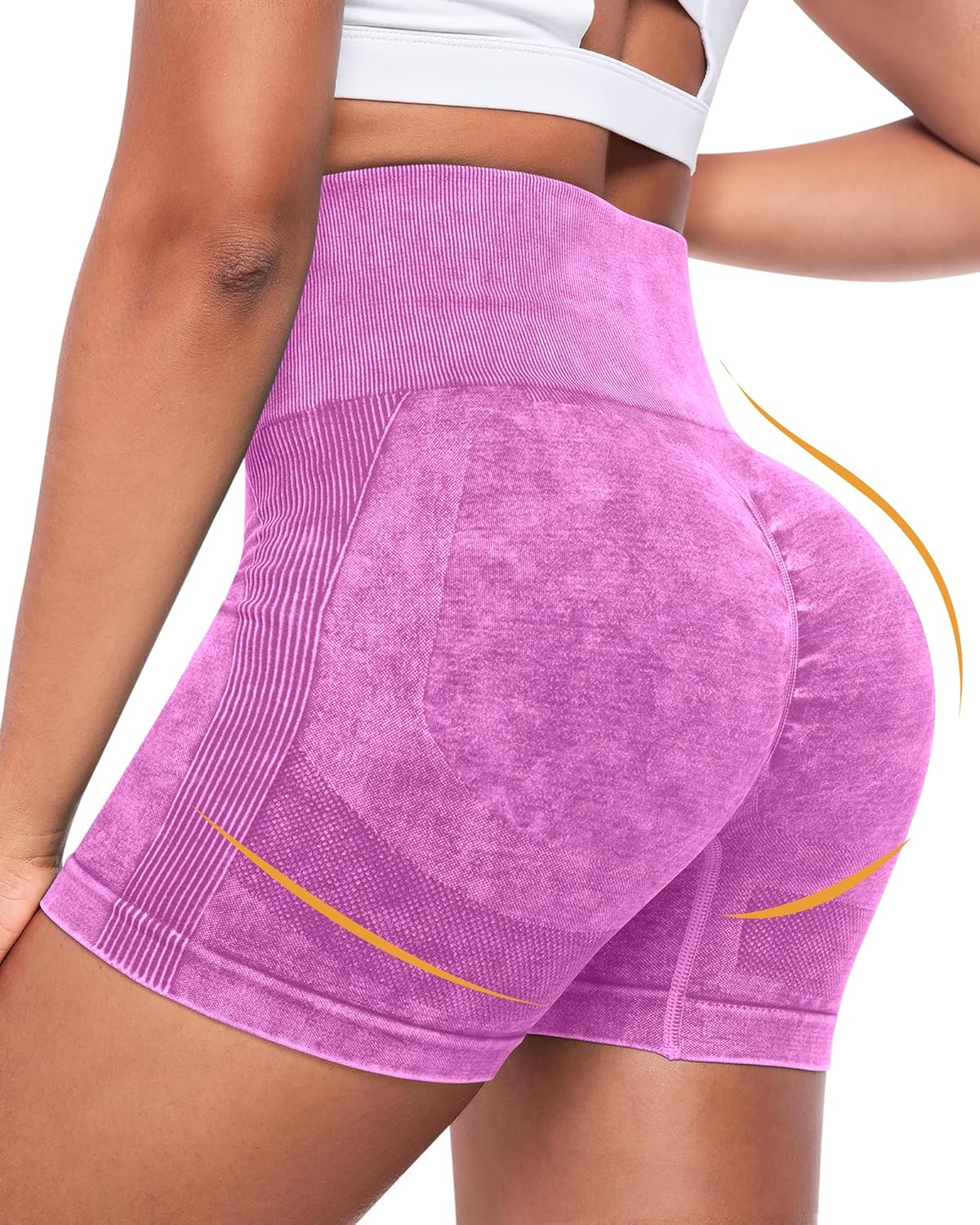 3 Piece Workout Shorts Women Seamless Scrunch Butt Lifting High Waisted Gym Booty Shorts